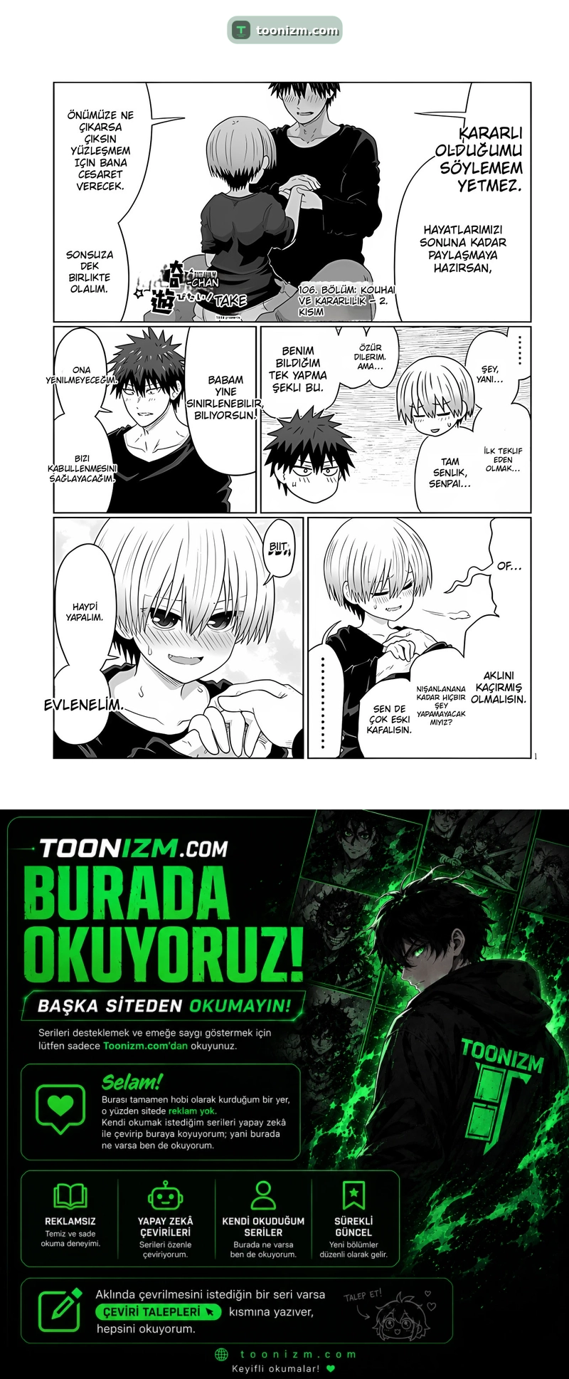 Uzaki-chan wa Asobitai! Bölüm 106.2 sayfa 1