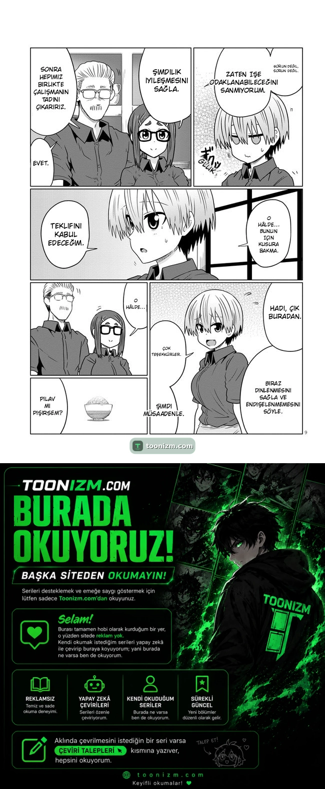 Uzaki-chan wa Asobitai! Bölüm 74.1 sayfa 9